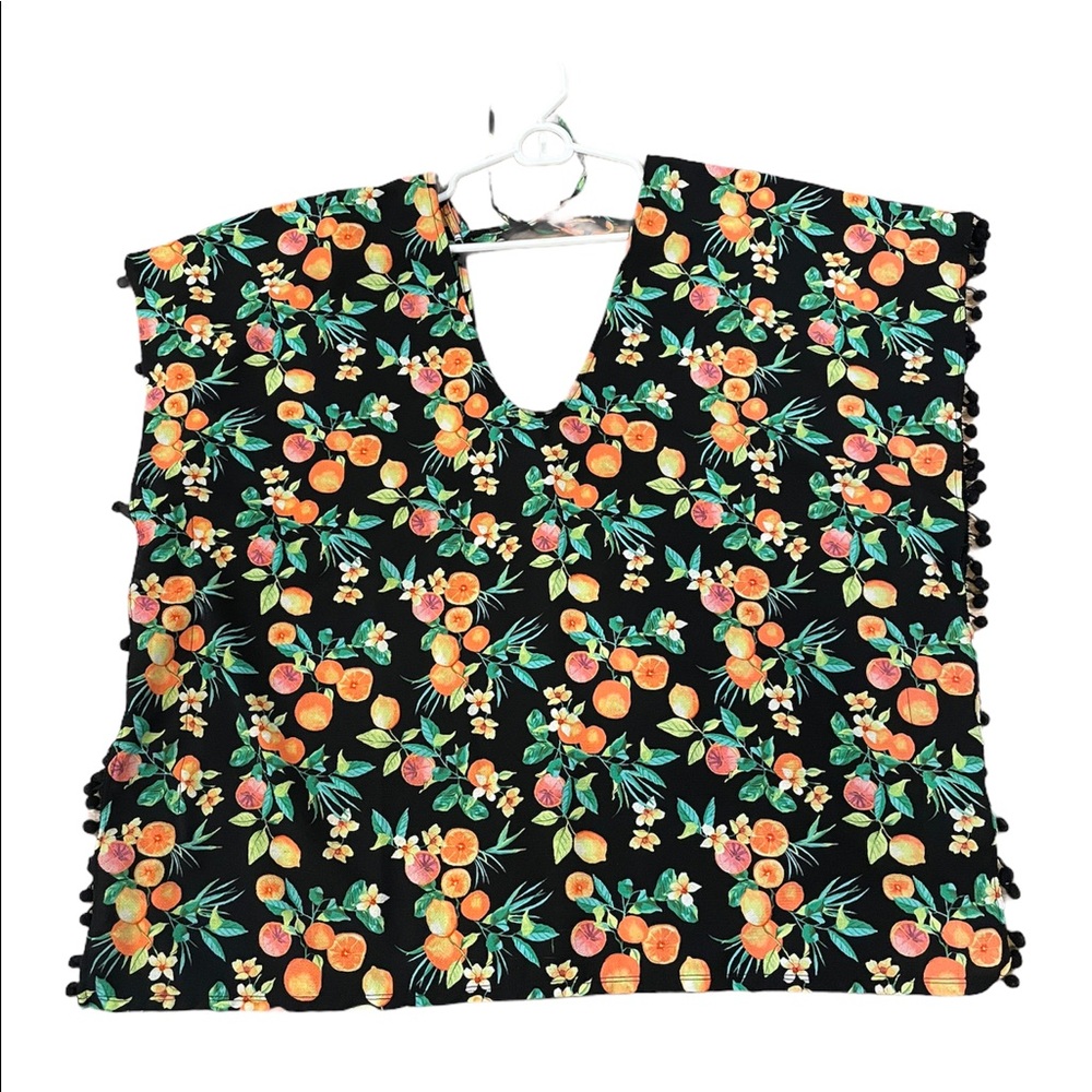 Xhilaration small black and citrus swim suit cover up